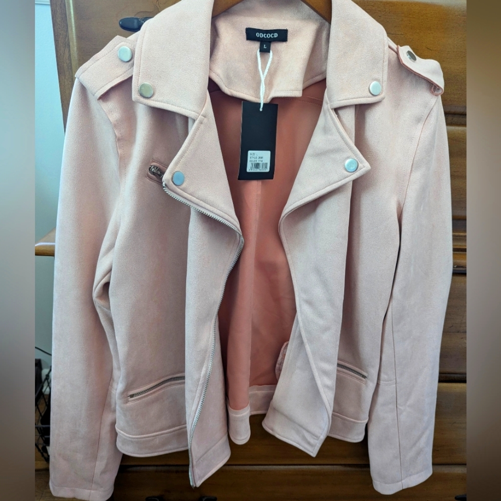 Faux Suede Moto Jacket
